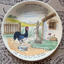 Pamono French Plates by Benjamin Rabier for Sarreguemines, 1930s, Set of 6><noscript><img width=