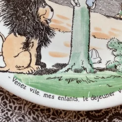Pamono French Plates by Benjamin Rabier for Sarreguemines, 1930s, Set of 6><noscript><img width=