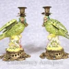 Hot Pamono French Porcelain Parrot Candleholders, Set of 2