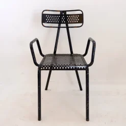 Pamono French Radar Garden Chairs in Metal attributed to René Malaval, Set of 2><noscript><img width=