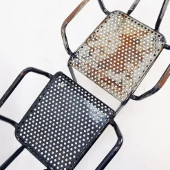 Pamono French Radar Garden Chairs in Metal attributed to René Malaval, Set of 2><noscript><img width=