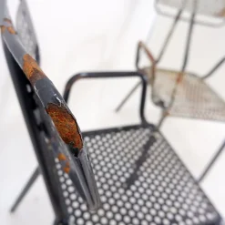 Pamono French Radar Garden Chairs in Metal attributed to René Malaval, Set of 2><noscript><img width=