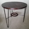 Pamono French Rattan and Iron Bistro Table, 1950s> Garden Tables