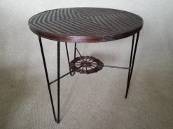 Pamono French Rattan and Iron Bistro Table, 1950s> Garden Tables