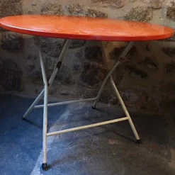 Pamono French Red Foldable Metal Table