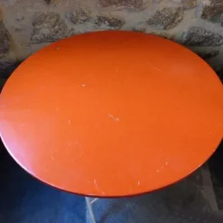 Pamono French Red Foldable Metal Table