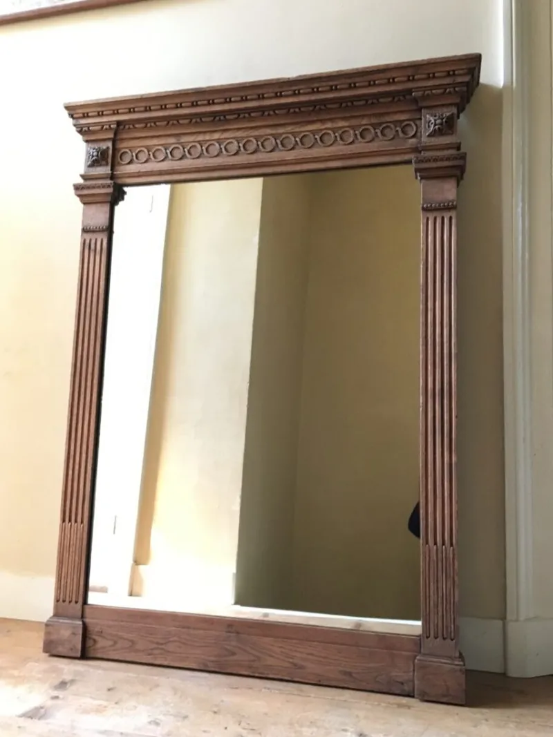 Pamono French Renaissance Style Mirror in Oak, 1870s> Mirrors