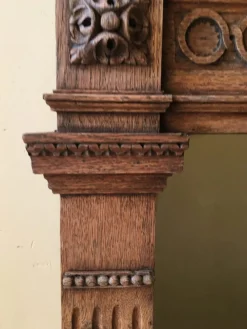 Pamono French Renaissance Style Mirror in Oak, 1870s><noscript><img width=