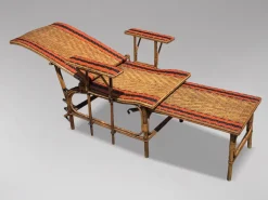 New Pamono French Riviera Chaise Lounge in Bamboo and Rattan, 1910