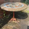 New Pamono French Round Bistro Garden Table, 1920s