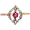 Pamono French Rubies and Diamonds Ring in 18 Karat Yellow Gold> Rings