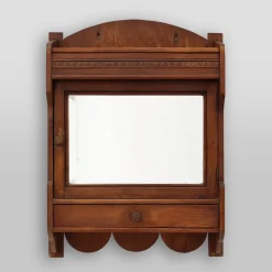 Pamono French Rustic Oak Mirrored Medicine Cabinet, 1900s> Shelves & Wall Units