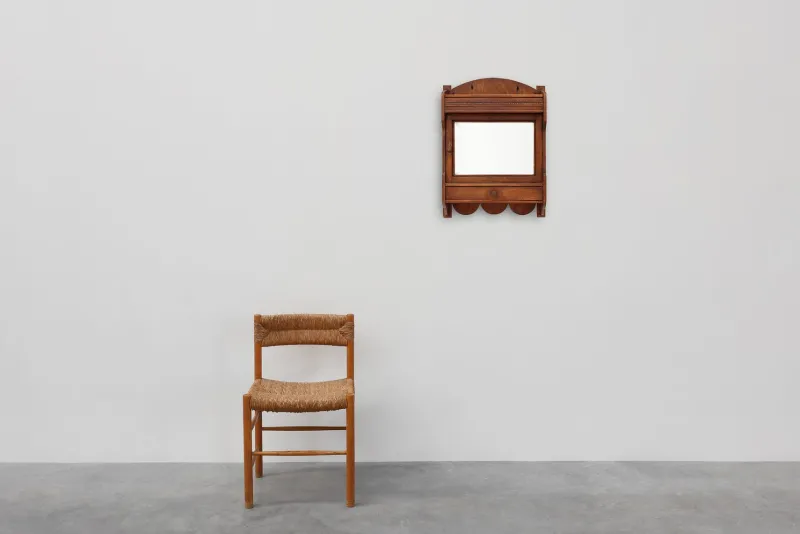 Pamono French Rustic Oak Mirrored Medicine Cabinet, 1900s> Shelves & Wall Units
