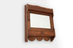 Pamono French Rustic Oak Mirrored Medicine Cabinet, 1900s><noscript><img width=