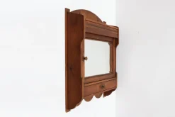 Pamono French Rustic Oak Mirrored Medicine Cabinet, 1900s><noscript><img width=