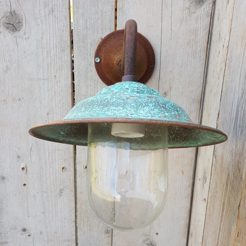 Pamono French Rusty Outdoor Copper Barn Lamp Light> Garden Lighting