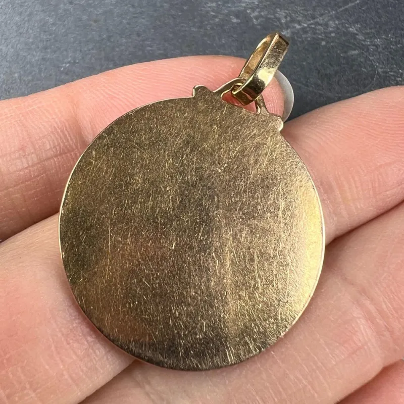 Hot Pamono French Saint Christopher 18k Yellow Gold Charm Pendant, 1950s