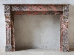 Pamono French Sarrancolin Marble Modillion Fireplace, 1890s> Fireplaces And Mantels