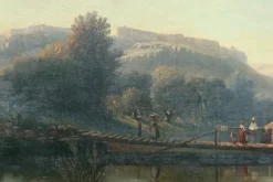 Pamono French School Artist, Le Lavoir, Oil on Canvas, 19th Century, Framed><noscript><img width=