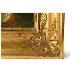 Pamono French School Artist, Reading in the Woods, Late 18th Century, Oil Painting, Framed><noscript><img width=