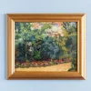 Sale Pamono French School, The Garden in Chelles, Oil Painting on Board, 1914