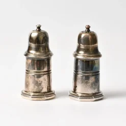 Pamono French Silver-Plated Salt and Pepper Shakers from Christofle, 1970s, Set of 2> Salt & Pepper Shakers