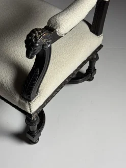 Pamono French Sofa with Ram Heads, 19th Century><noscript><img width=