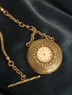 Online Pamono French Sterling Silver Pocket Watch with Chain