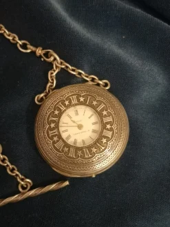 Online Pamono French Sterling Silver Pocket Watch with Chain