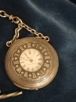 Online Pamono French Sterling Silver Pocket Watch with Chain