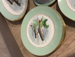 Pamono French Table Service in Hand-Painted Limoges Porcelain, 1950s, Set of 15><noscript><img width=