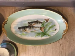 Pamono French Table Service in Hand-Painted Limoges Porcelain, 1950s, Set of 15><noscript><img width=