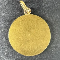 Clearance Pamono French Tairac Saint Joseph and Jesus 18k Yellow Gold Medal Pendant, 1890s