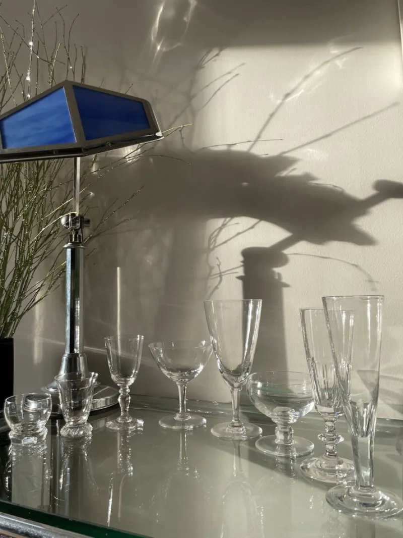 Pamono French 19th Century Crystal Champagne Flutes attributed to Baccarat, 1890s> Glassware