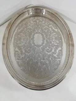 Pamono French Tray in Silver from Christofle Fleuron><noscript><img width=
