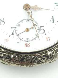 Pamono French Tribaudeau Besançon Pocket Watch in Nickel Silver Case, 1900s><noscript><img width=
