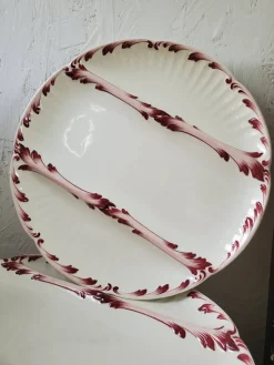 Pamono French Victorian Ironstone Asparagus Plate from Sarreguemines, Set of 10> Dinner Plates & Bowls