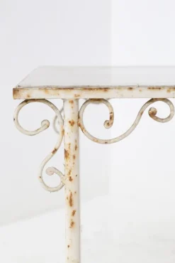 Best Pamono French Vintage Outdoor Iron and Marble Table, 1890s