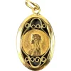 Hot Pamono French Virgin Mary Filigree Charm Pendant in 18k Yellow Gold, 1890s