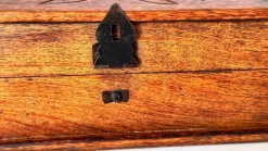 Pamono French Wooden Box with Geometric Floral Ceramic Inlay, 1950s><noscript><img width=