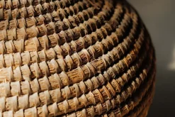 Pamono French Woven Rye Straw and Bramble Baskets, Auvergne, 1900, 1890s, Set of 2><noscript><img width=