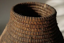 Pamono French Woven Rye Straw and Bramble Baskets, Auvergne, 1900, 1890s, Set of 2><noscript><img width=
