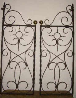Pamono French Wroight Iron Gates, 1940s, Set of 2> Garden Accessories