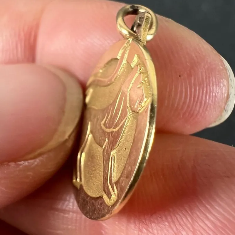 Pamono French Zodiac Leo Starsign 18k Yellow Gold Charm Medal Pendant, 1970s> Necklaces