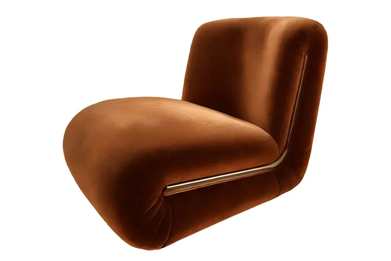 Pamono Frenesí Lounge Chair in Brown Velvet from Moanne> Seating