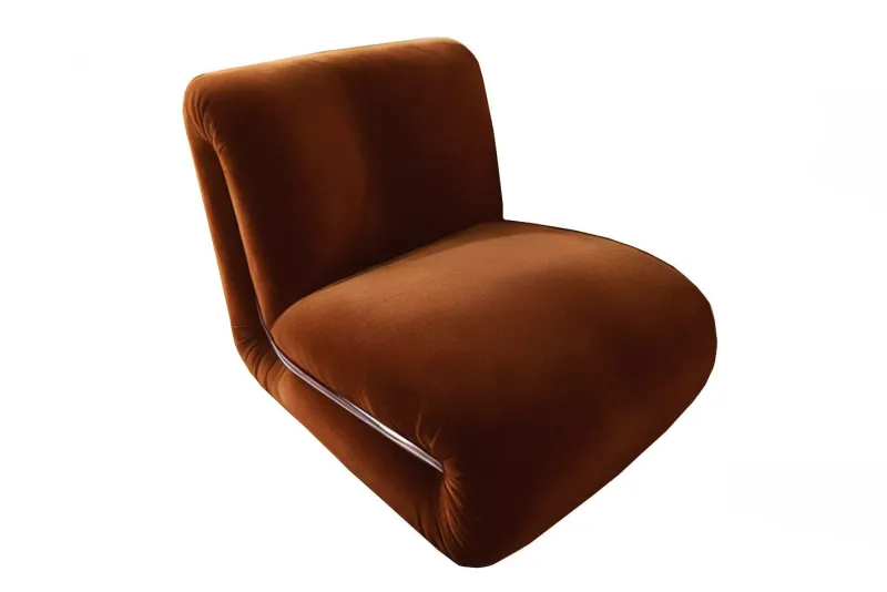 Pamono Frenesí Lounge Chair in Brown Velvet from Moanne> Seating