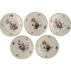 Online Pamono Frijsenborg Lunch Plates in Hand-Painted Porcelain from Royal Copenhagen, 1950s, Set of 5