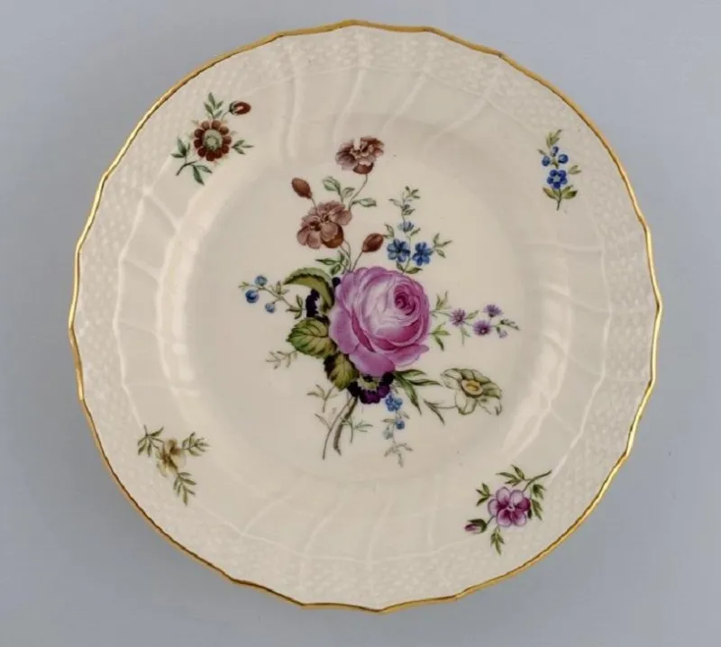 Online Pamono Frijsenborg Lunch Plates in Hand-Painted Porcelain from Royal Copenhagen, 1950s, Set of 5