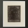 Pamono Fritz Kronenberg, Girl with Flower in Her Hair, 1950, Black & White Lithograph, Framed> Mid-Century