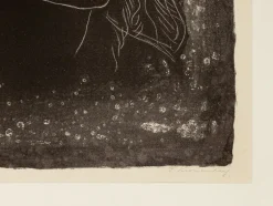 Pamono Fritz Kronenberg, Girl with Flower in Her Hair, 1950, Black & White Lithograph, Framed><noscript><img width=